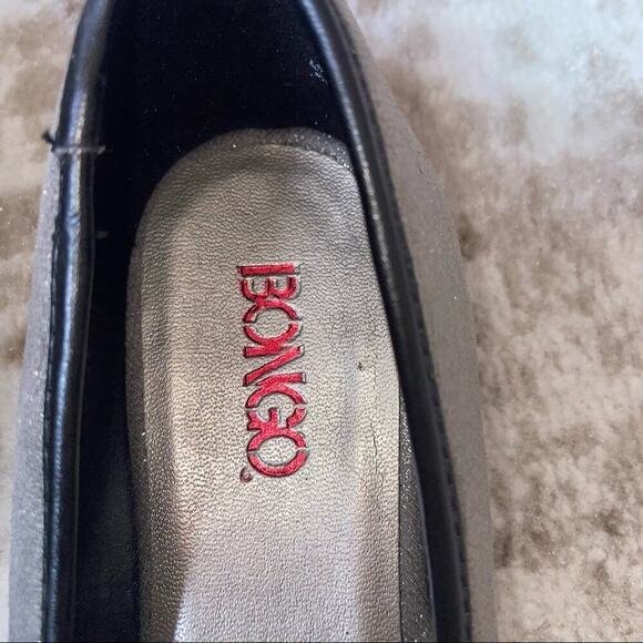 Bongo Brand ballet flats gray & black bow toe detailing SZ 8.5 holiday NYE - Picture 6 of 8